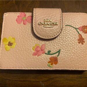 Coach Blush Wallet with Floral Design